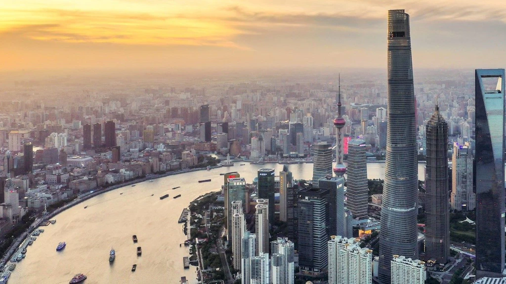 Blick auf die Skyline von Shanghai.