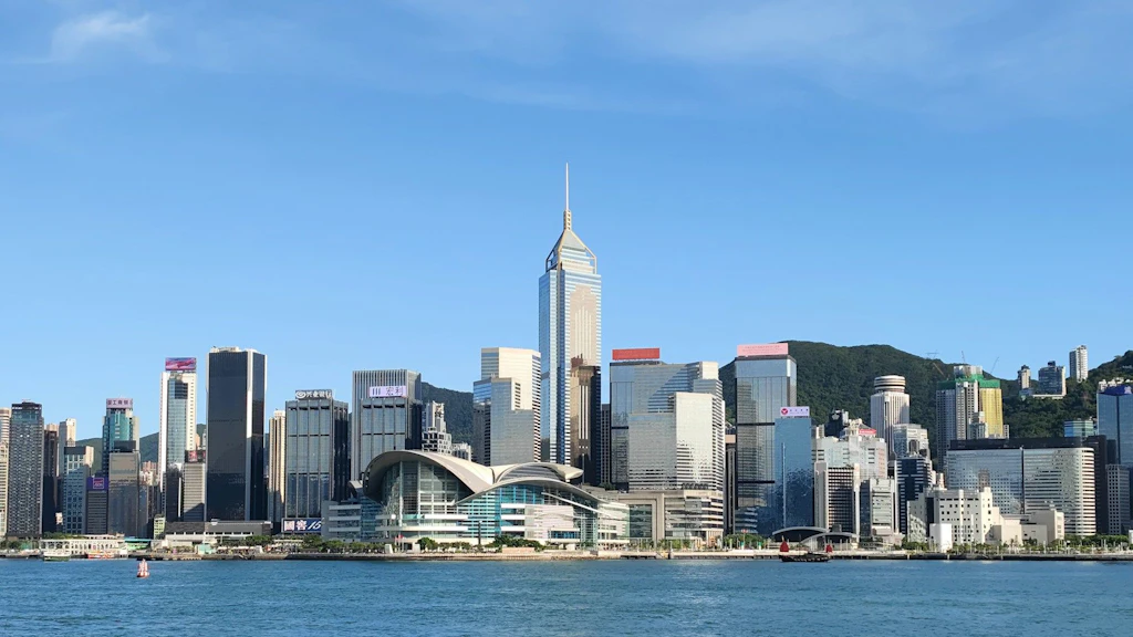 Blick auf den Victoria Harbour, Hongkong